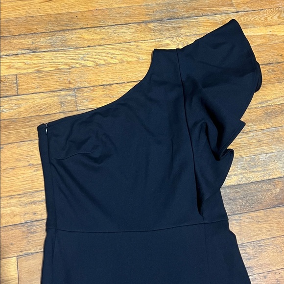 Marcella NYC Meerim One Shoulder Ruffle Ponte Maxi Dress in Black, size Small - Picture 9 of 16